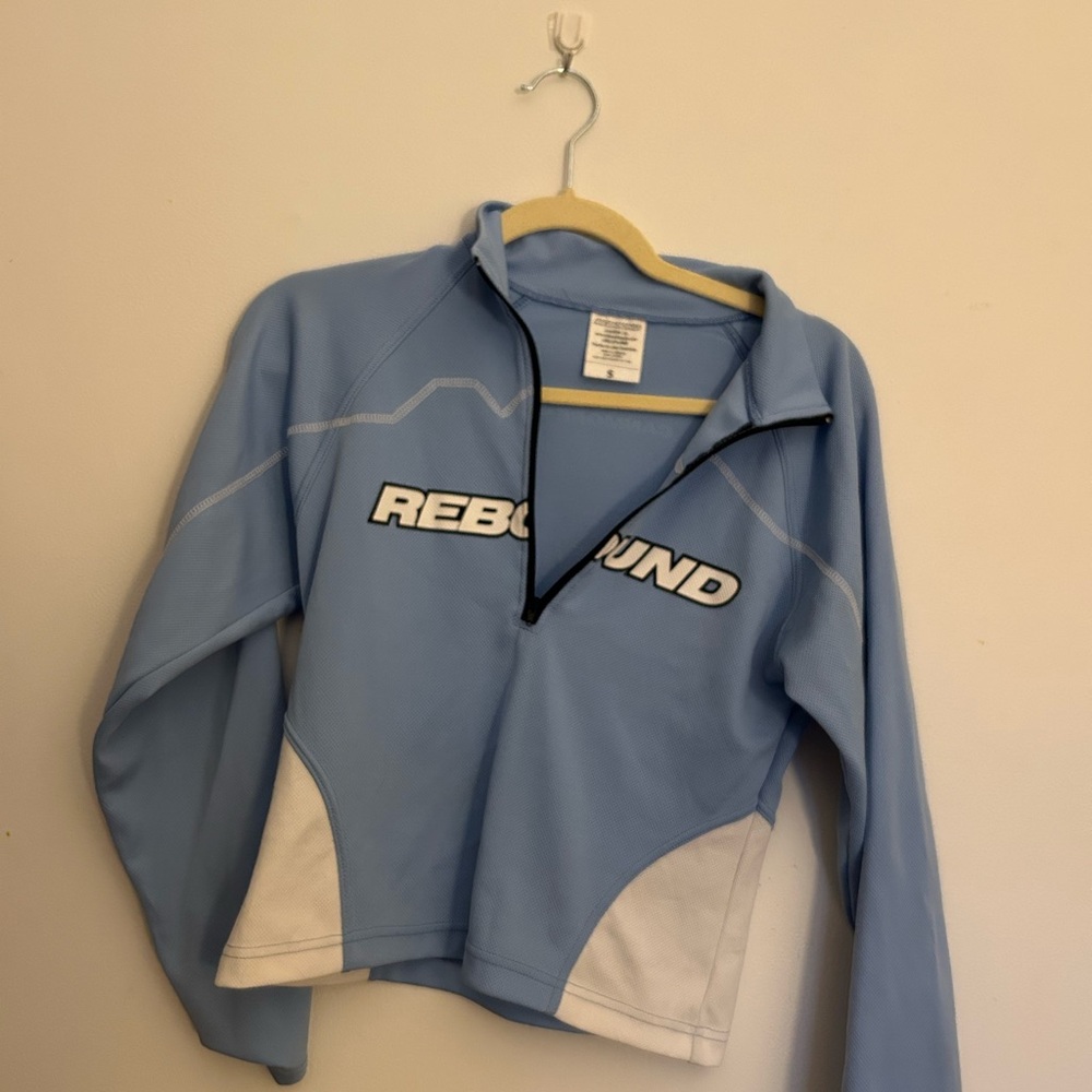 Rebound Blue and White Quarter-Zip Pullover
